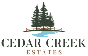 Logo for subdivision Cedar Creek Estates in Polk, Wisconsin