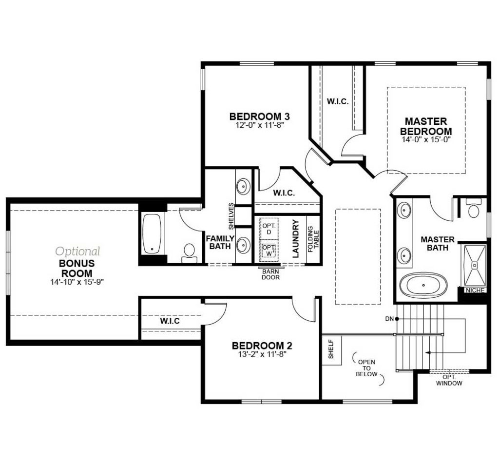 The Genevieve second floor plan