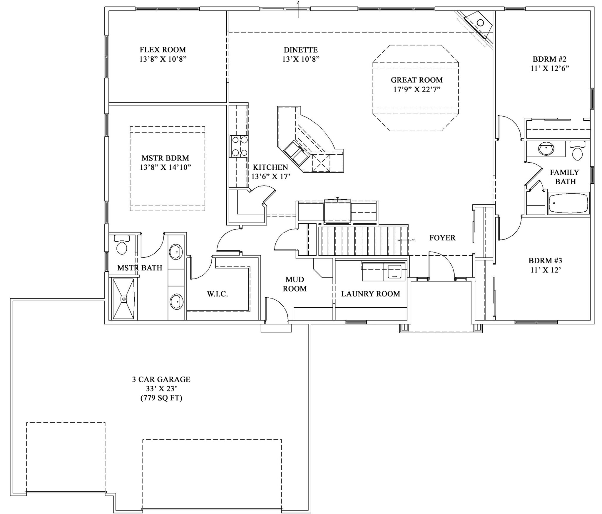 Floorplan for Demlang Home Builders model The Hadley