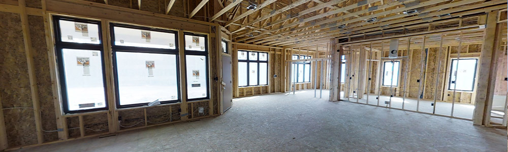Mid-construction home build interior