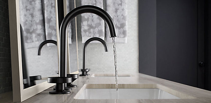Kohler faucets in matte black finish