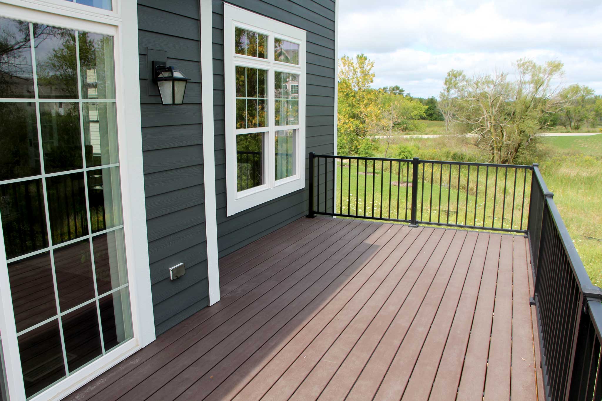 The Emerson model home exterior deck view